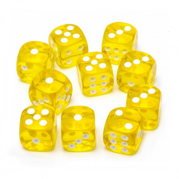 Набор цветных кубиков STUFF-PRO d6 (10 шт., 16мм, прозрачные) желтый фото цена описание