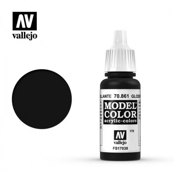 Лак vallejo серии model color - gloss black 70861 (17 мл) фото цена описание